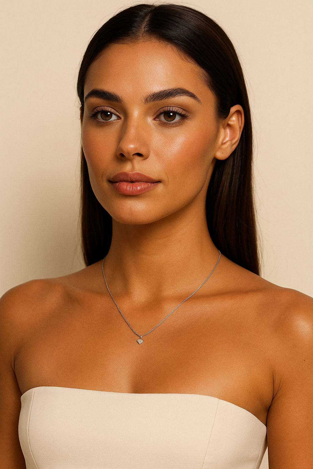 The Silver Dainty Angel Heart Necklace