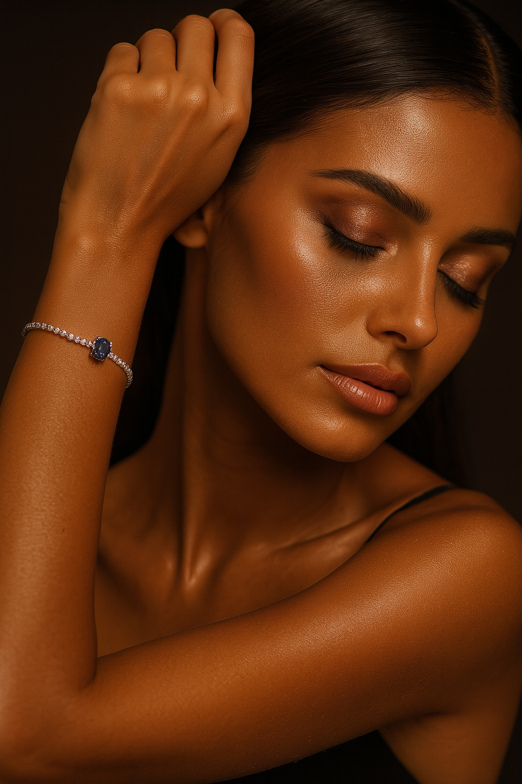 The Deep Blue Wave Sphere Tennis Bracelet