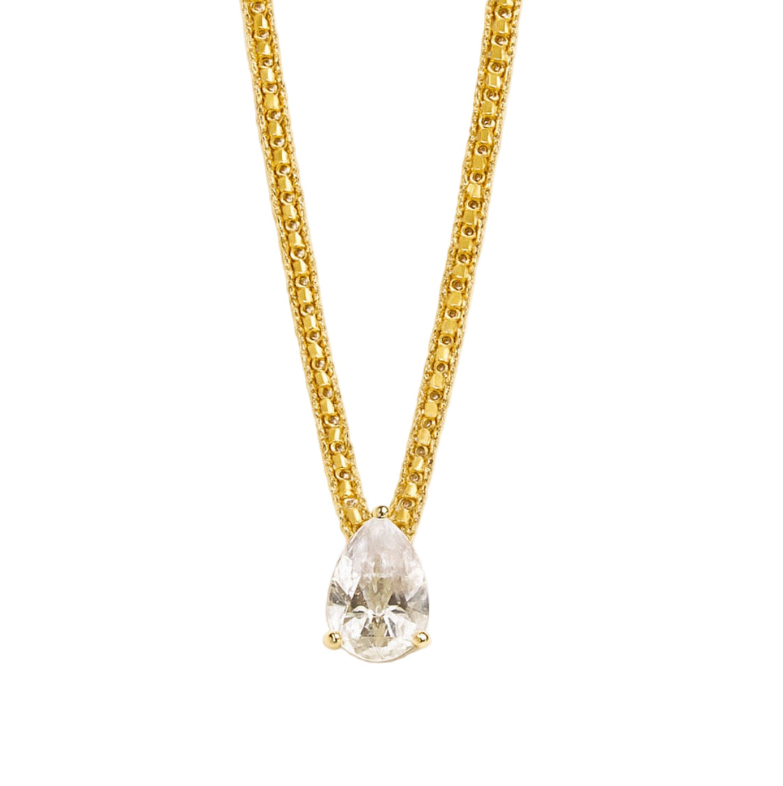 The Gold Teardrop Diamanté Radiance Necklace