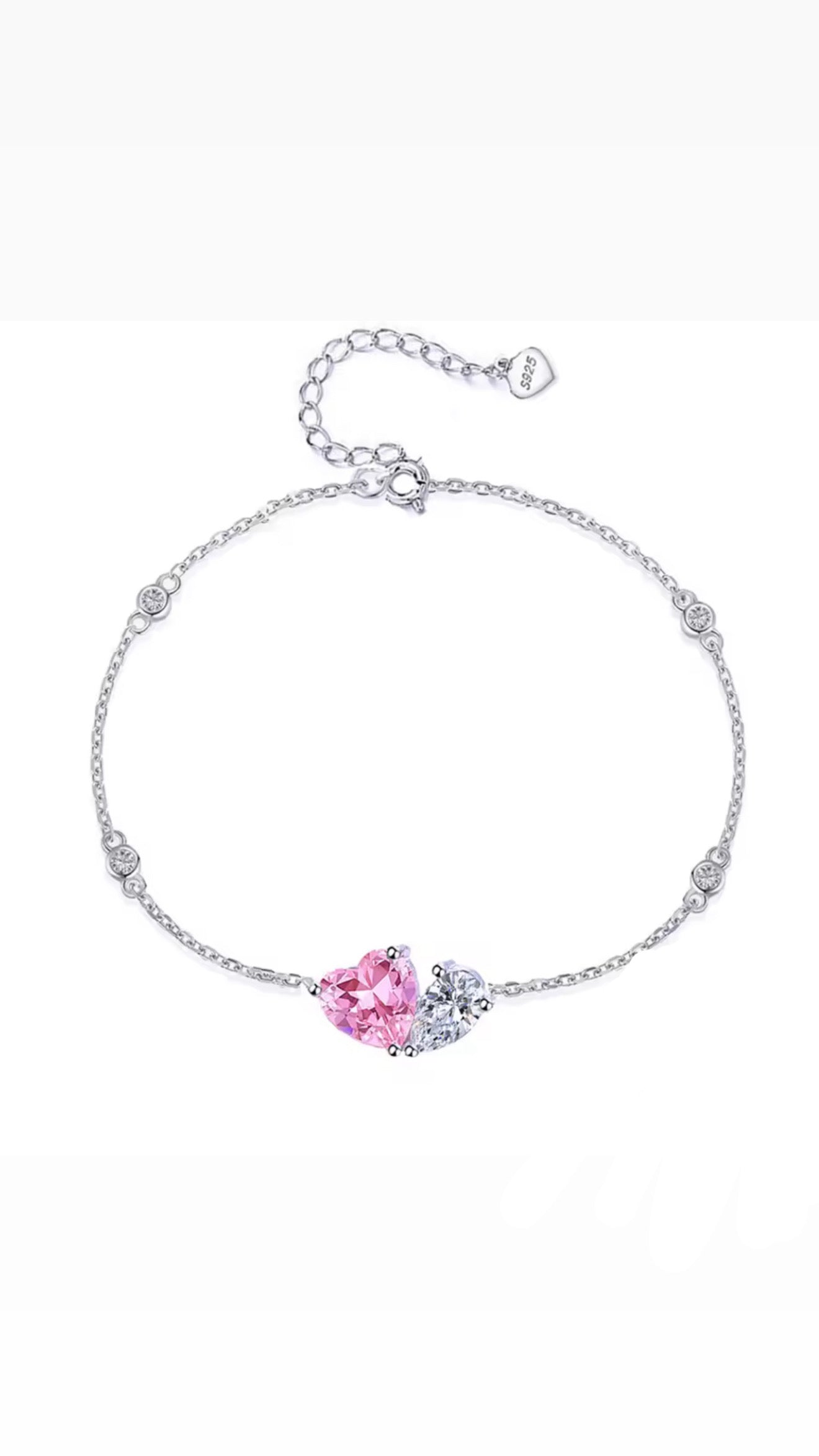 The Two Tone Teadrop Heart Bracelet