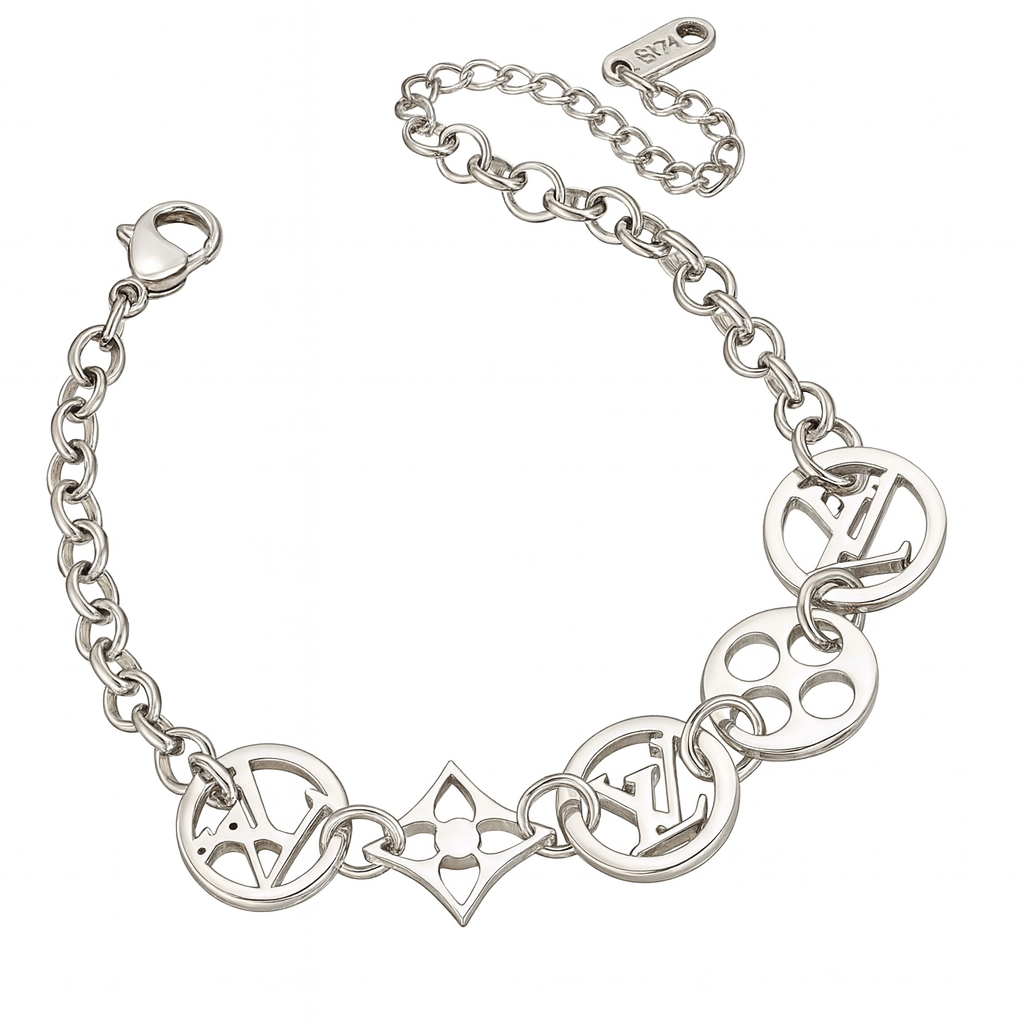The Silver Deluxe Flower Linked Bracelet