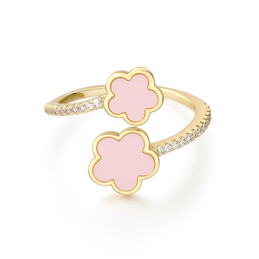 The Gold Baby Pink Aria Adjustable Ring