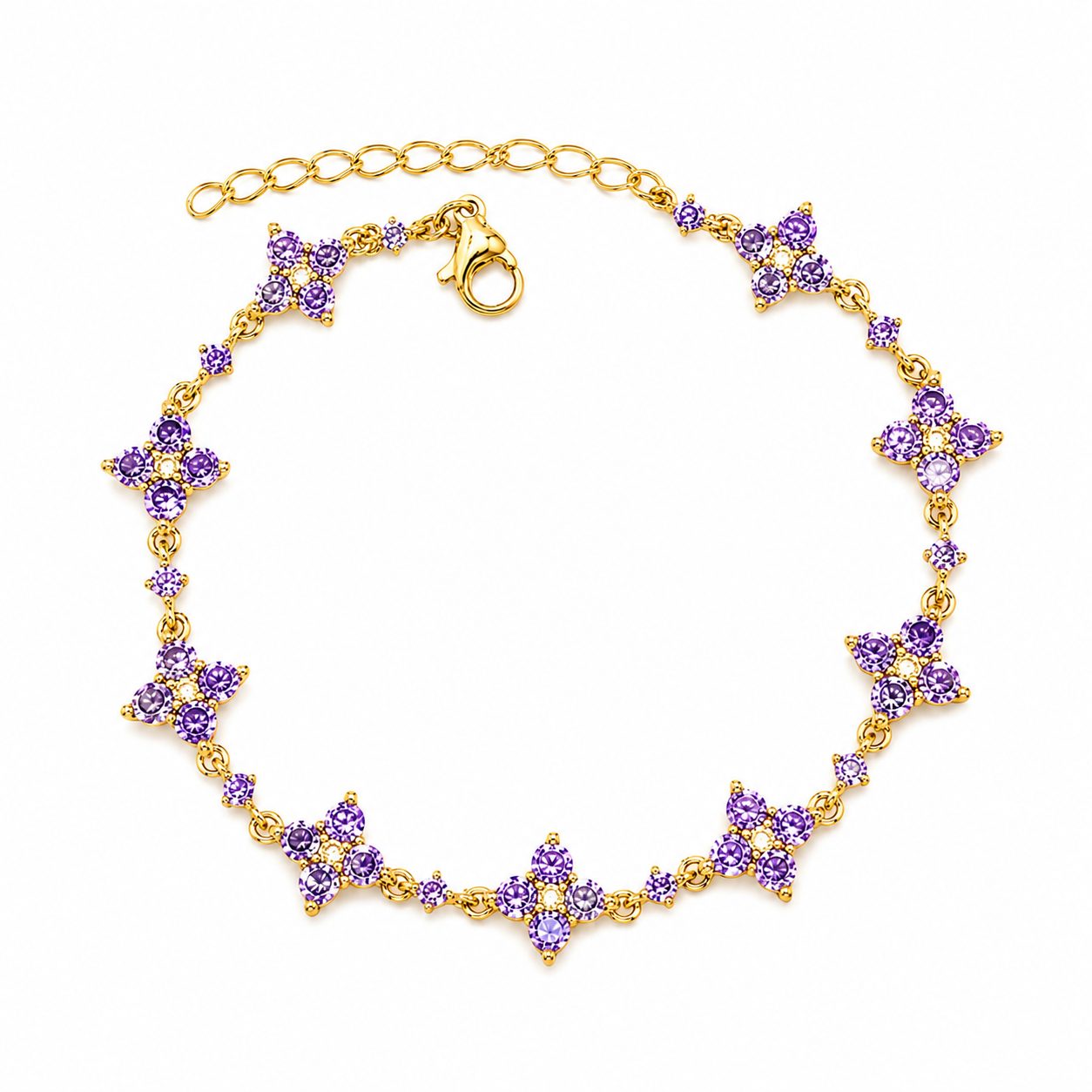 The Gold Purple Rapunzel Luna Flower Bracelet