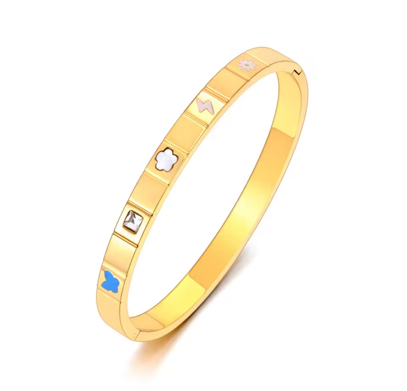 The Gold Retro Spice Girls Wannabe Motif Bangle