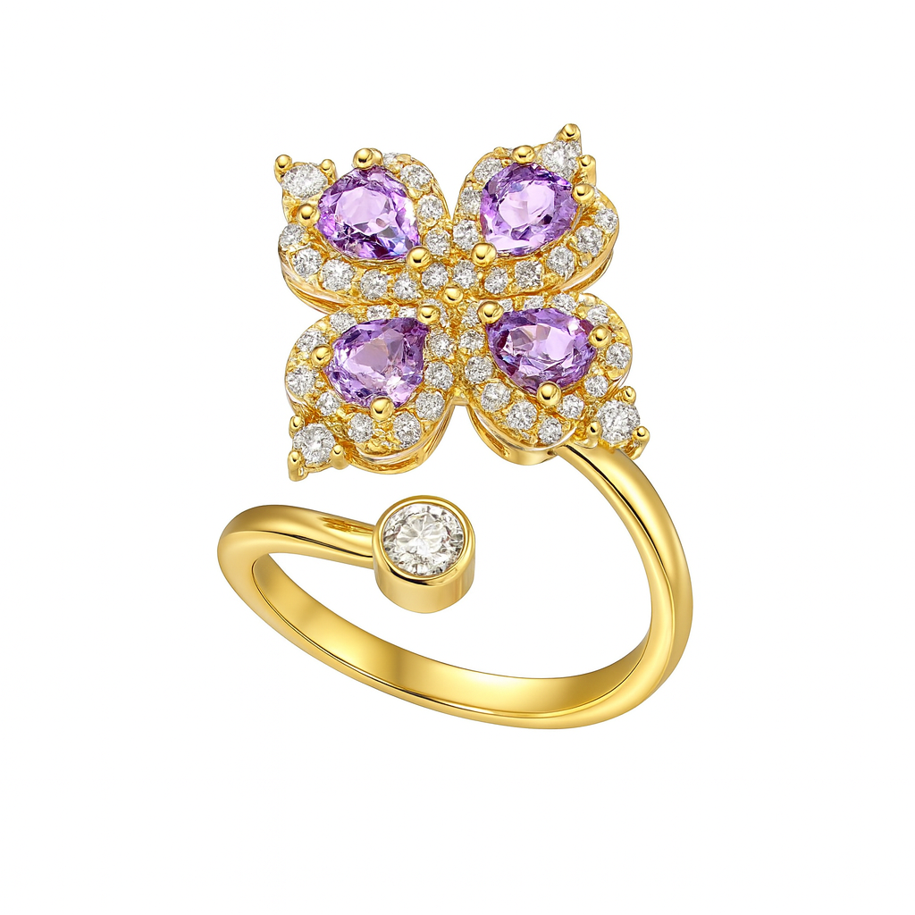 The Gold Rapunzel Anxiety Flower Ring