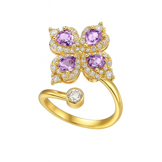 The Gold Rapunzel Anxiety Flower Ring