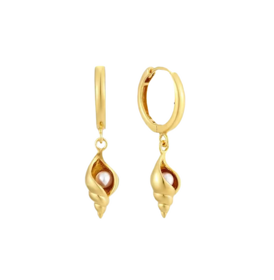 The 18k Gold Plaited Sérène Shell Earrings