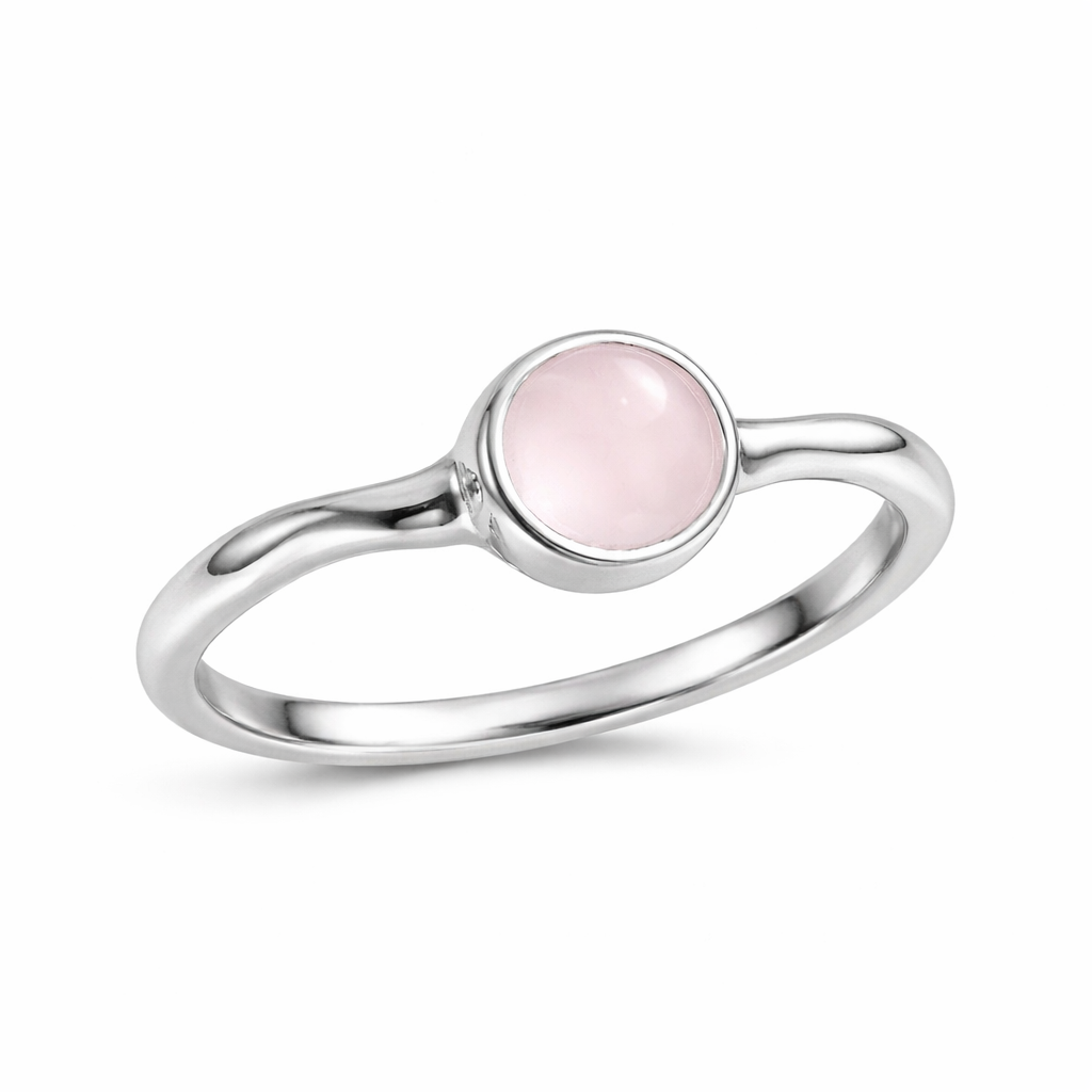 The Silver Pink Opal Moonstone Ring