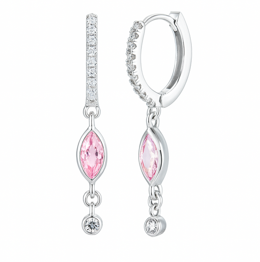 The Pink Teardrop Sparkle Dangle Earrings