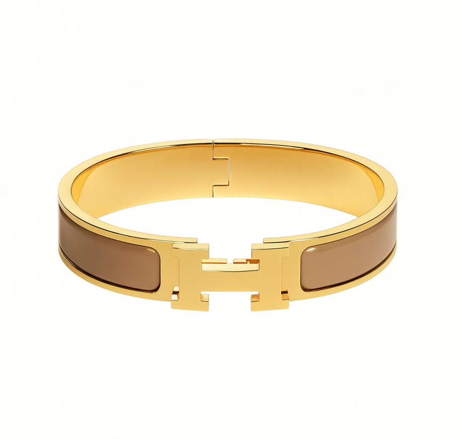 The Gold Luxury Cocoa Brown H Bangle