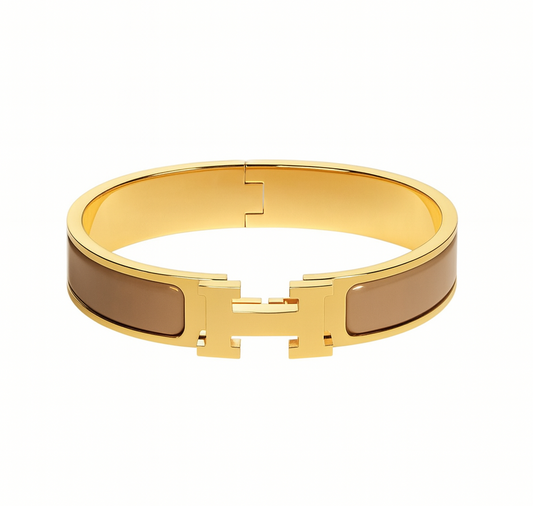 The Gold Luxury Cocoa Brown H Bangle
