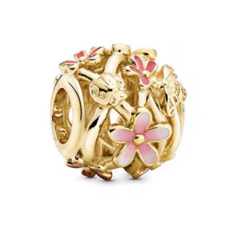 The Gold Floral Sphere Divider Charm