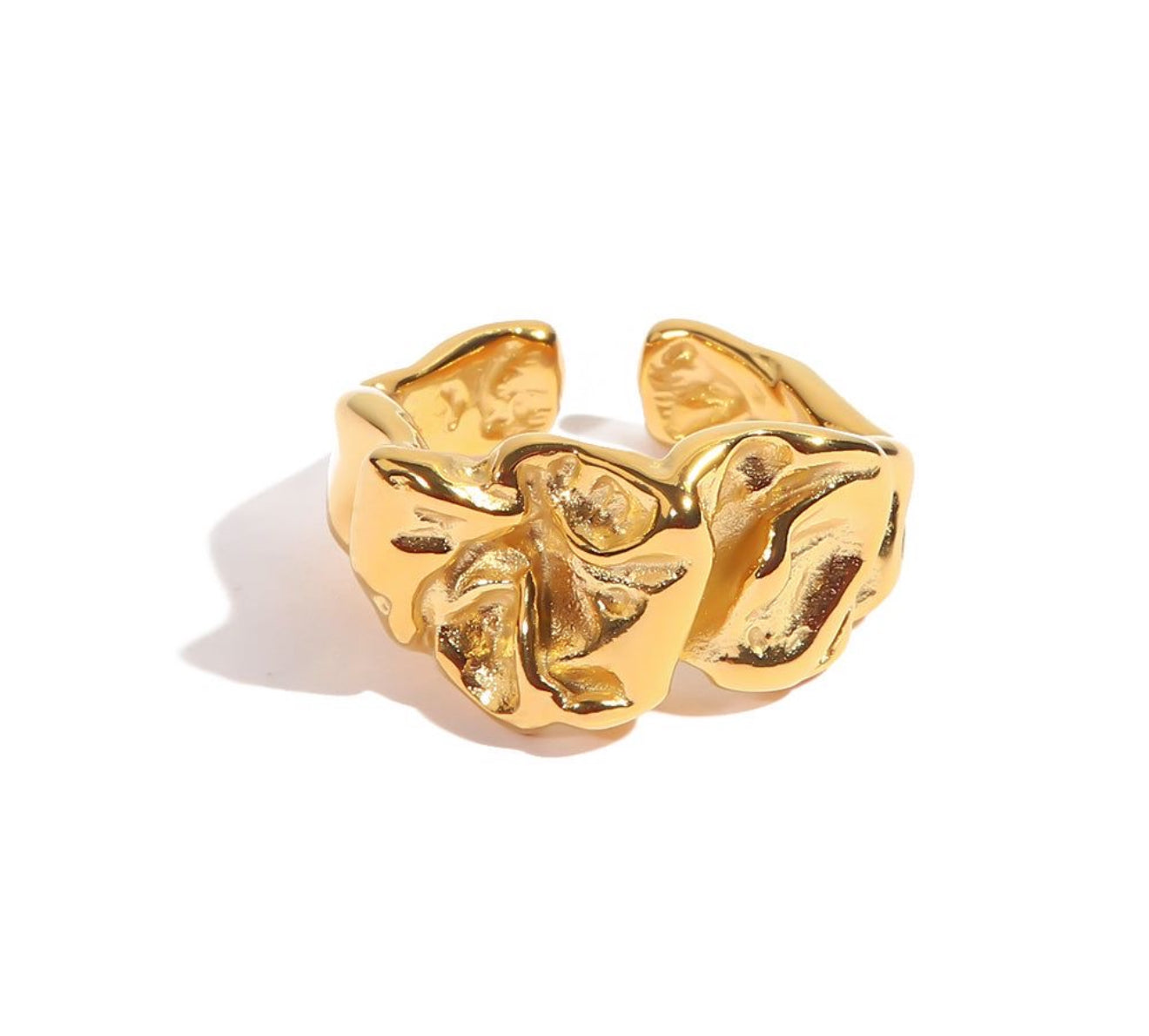 The Gold Chunky Molten Solara Adjustable Ring
