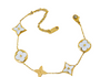 The Gold White Clover Flower Deluxe Flower Bracelet