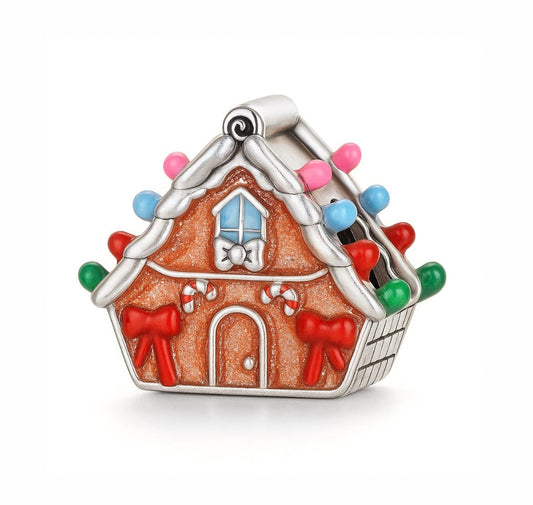 The Silver Candyland Gingerbread House Charm