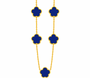 The Gold Dark Blue Nights Mini Clover Necklace