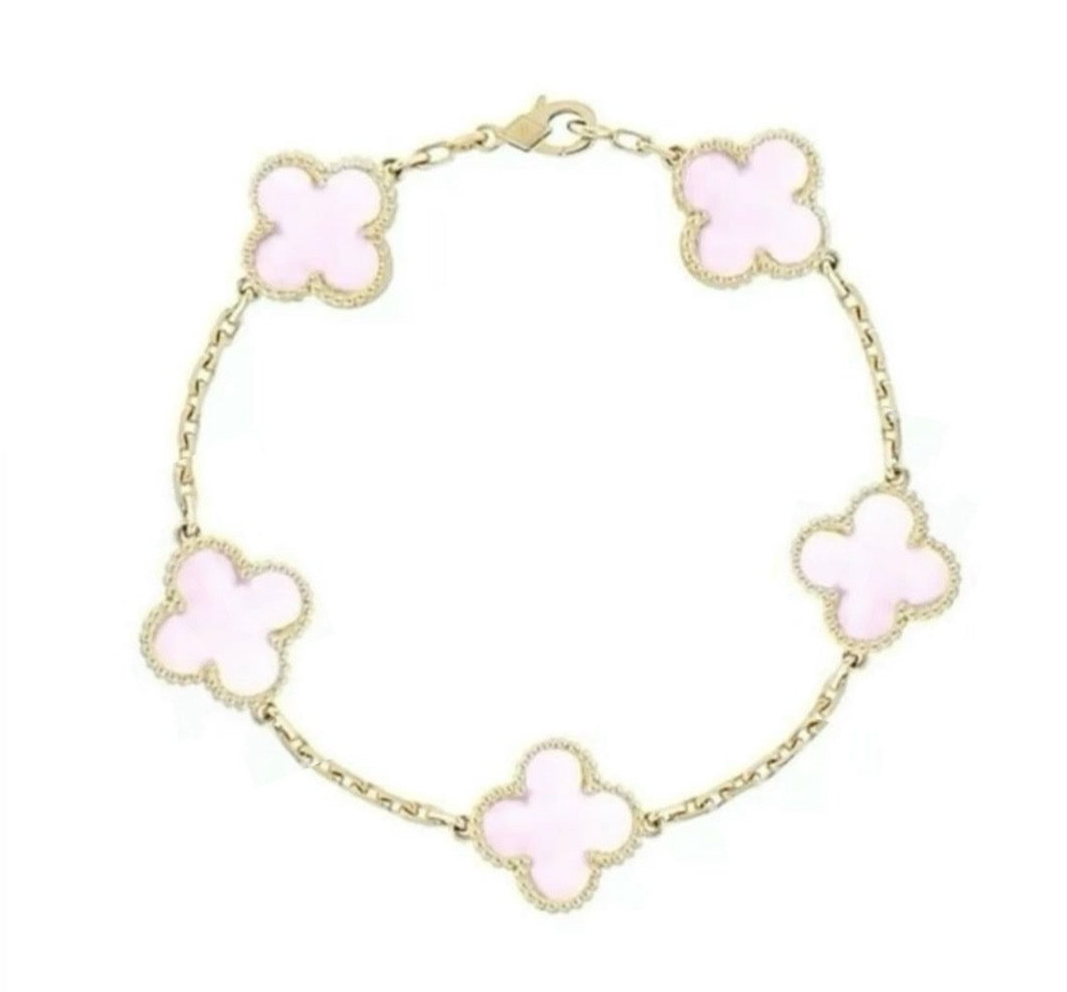 The Gold Baby Pink Etoilé Arabia Flower Bracelet