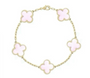 The Gold Baby Pink Etoilé Arabia Clover Flower Bracelet
