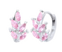 The Silver Pink Mini Flower Sparkle Garden Hoops