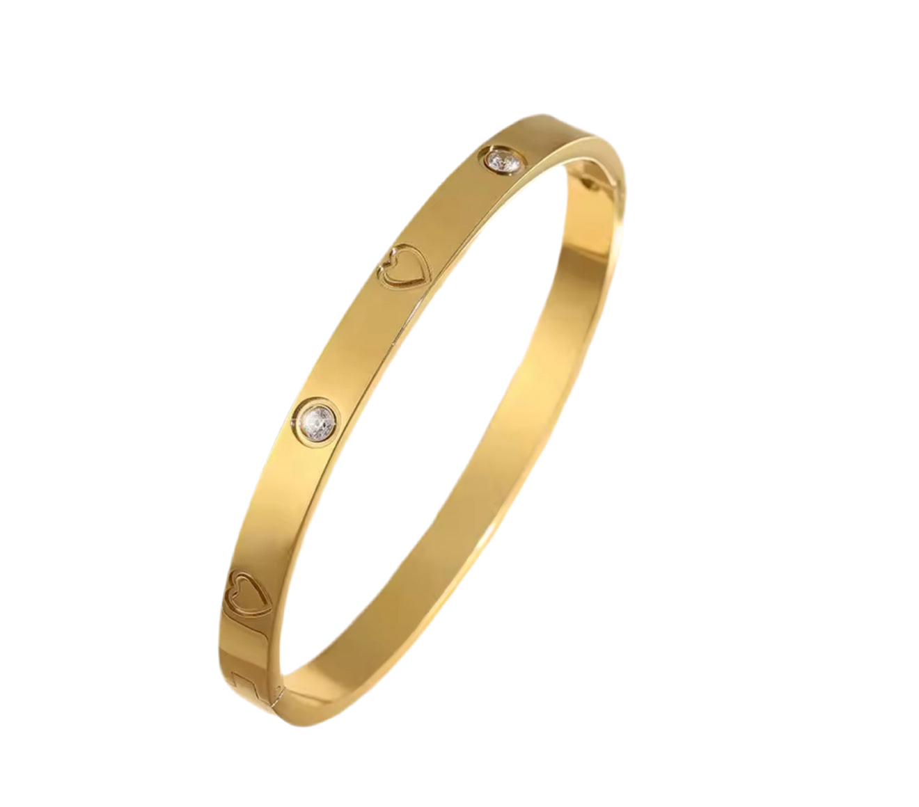 The Gold Heart Strings Gemstone Bangle