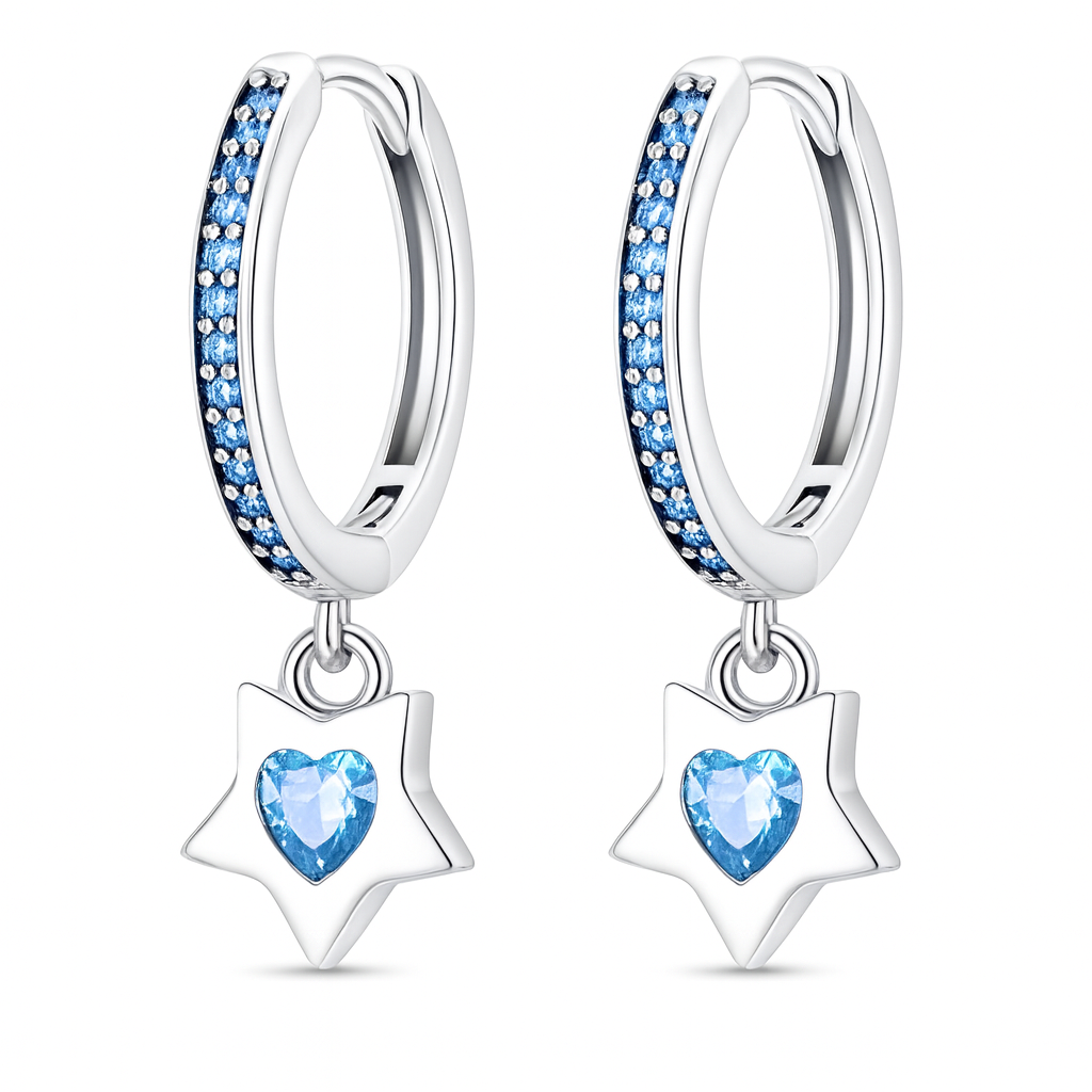 The Silver Blue Star Of Love Heart Huggies