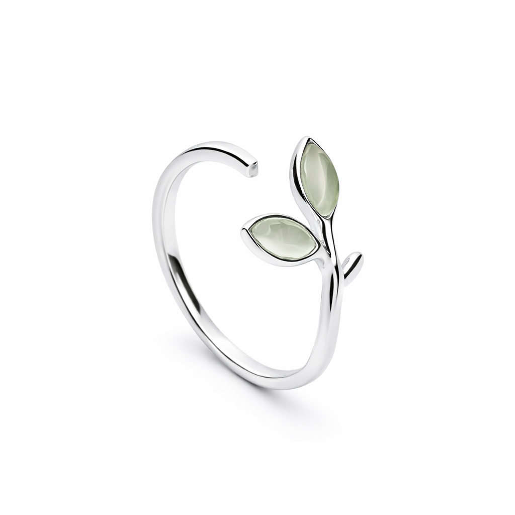 The Silver Santorini Olive Leaf Adjustable Ring