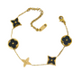The Gold Black Noir Deluxe Clover Flower Bracelet