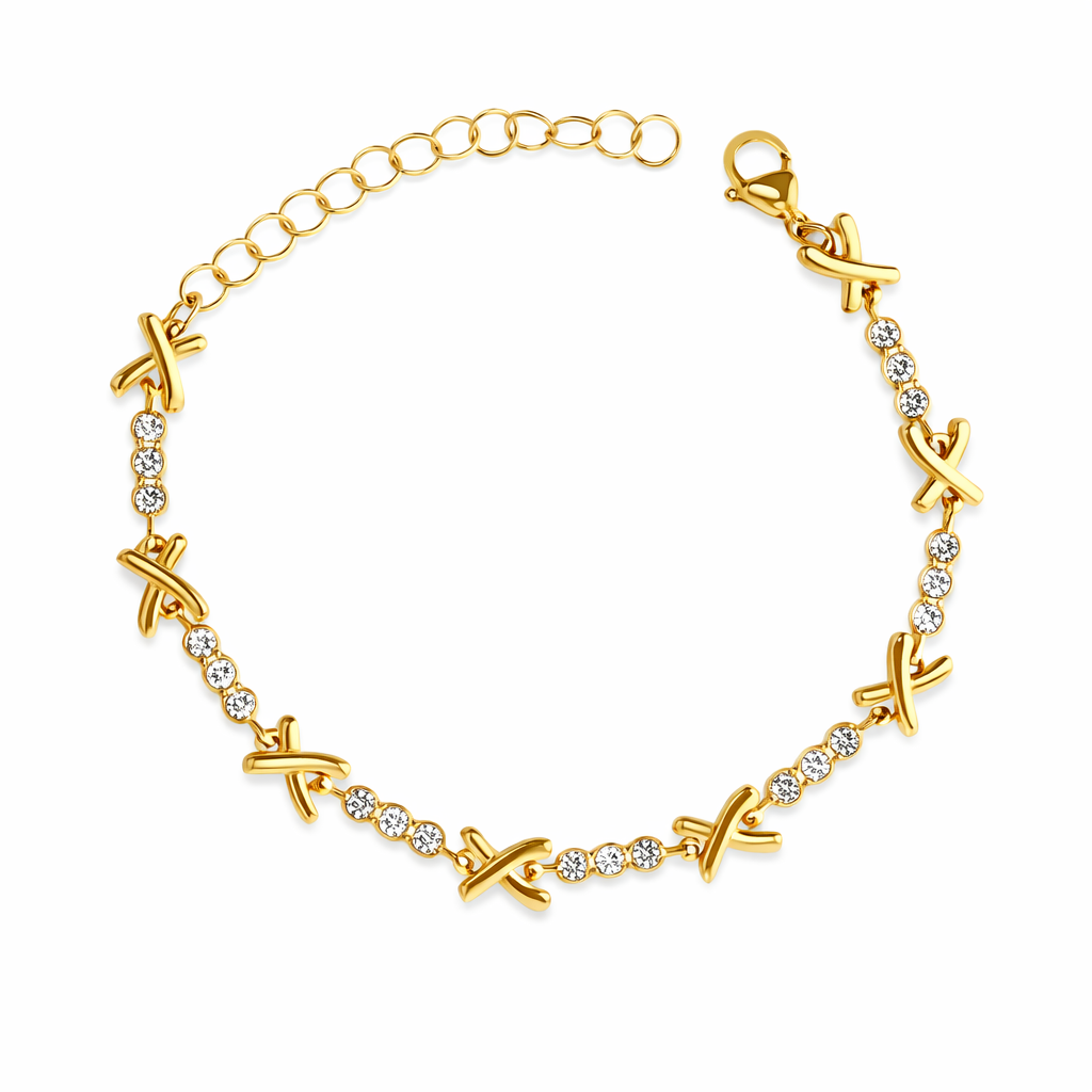 The Gold Sparkling Gemma Kiss Tennis Bracelet