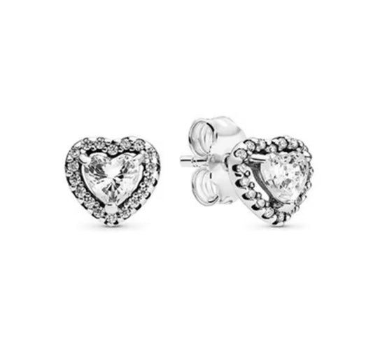 The Silver Celestial Heart Studs
