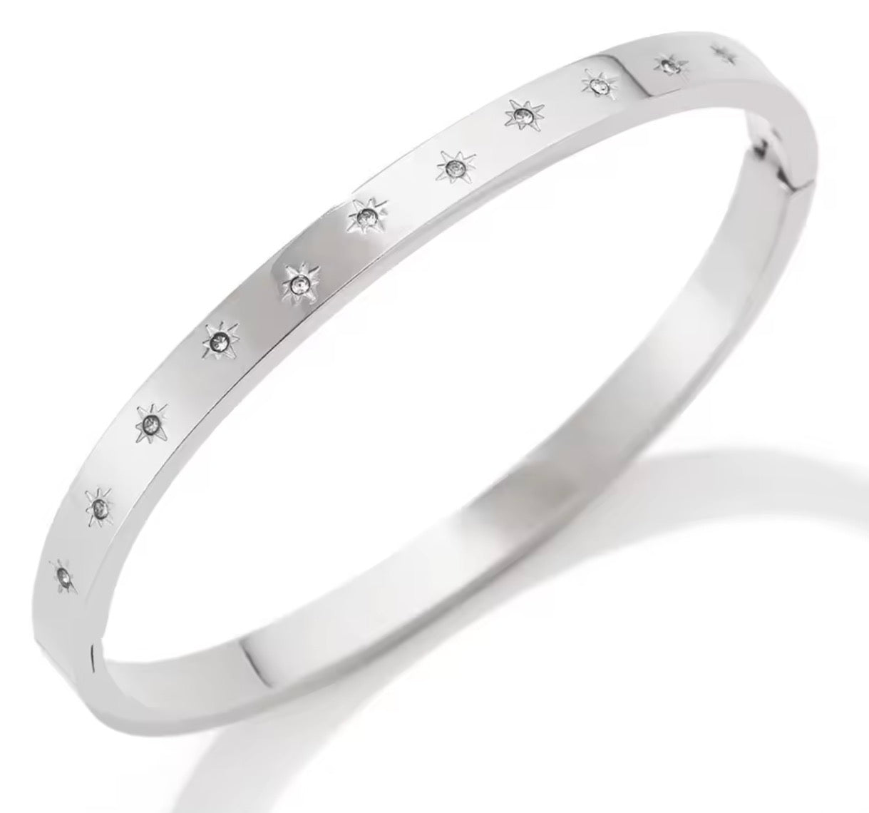 The Silver Dainty Starry Beach Nights Bangle