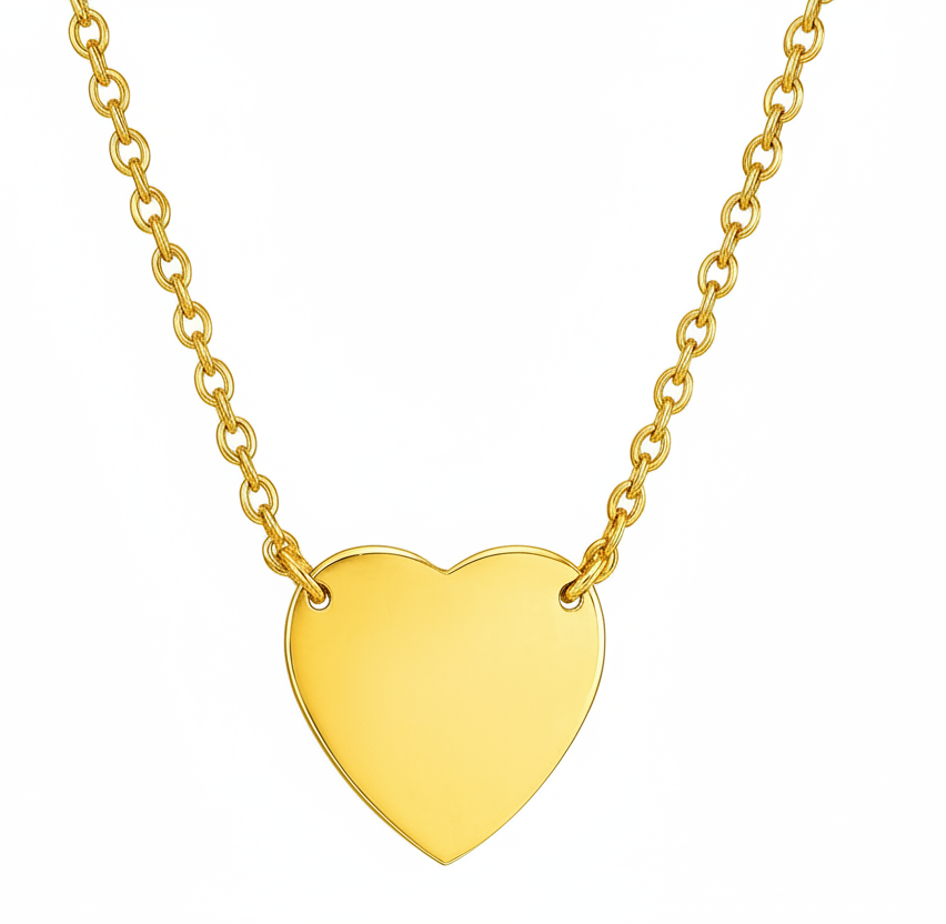 The Gold Luxury GG Designer Heart Necklace