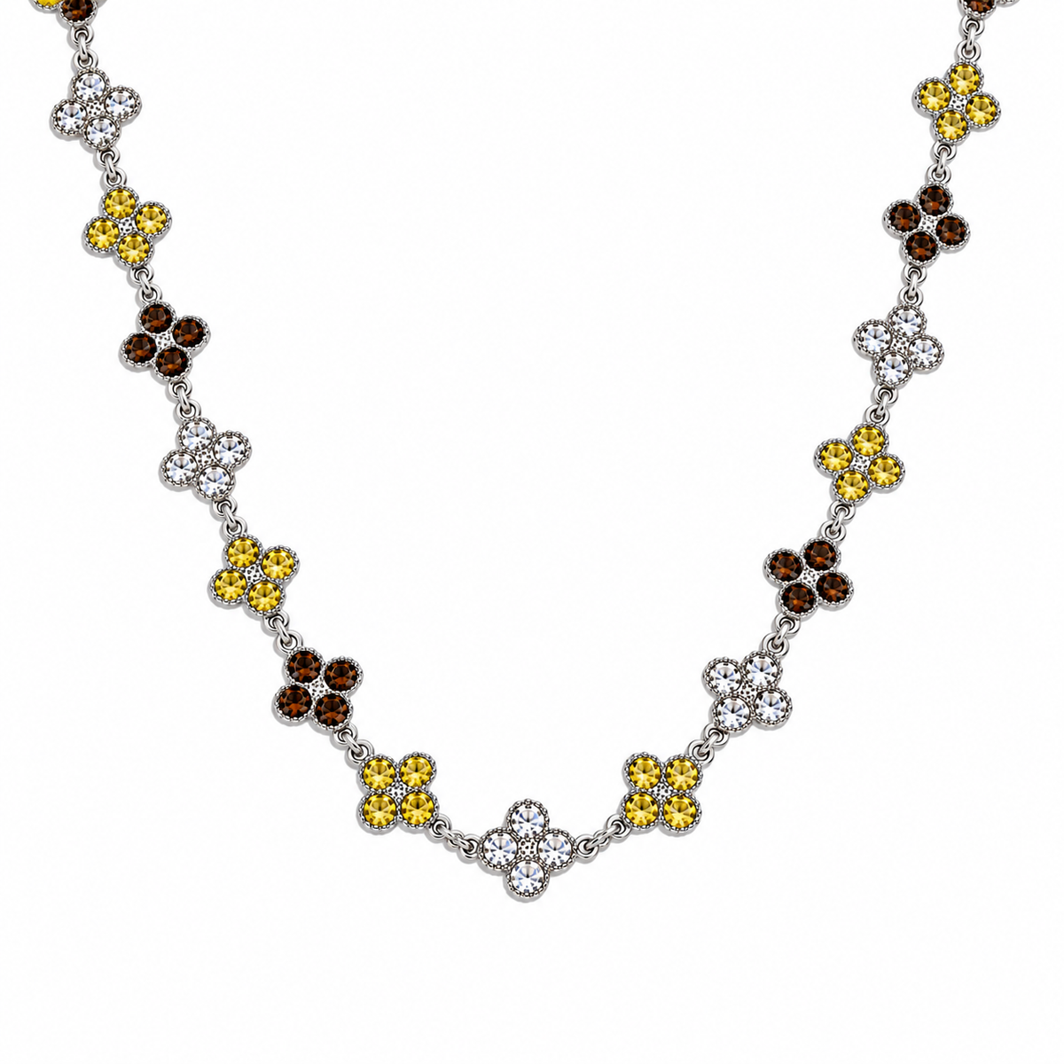 The Veva Sparkling Gemstone Petals Sahara Necklace
