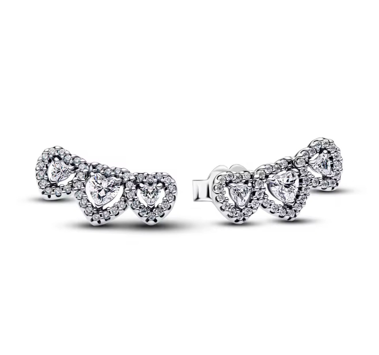 The Silver Silversoul Triple Heart Studs