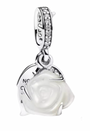 The White Luxury Rose Charm