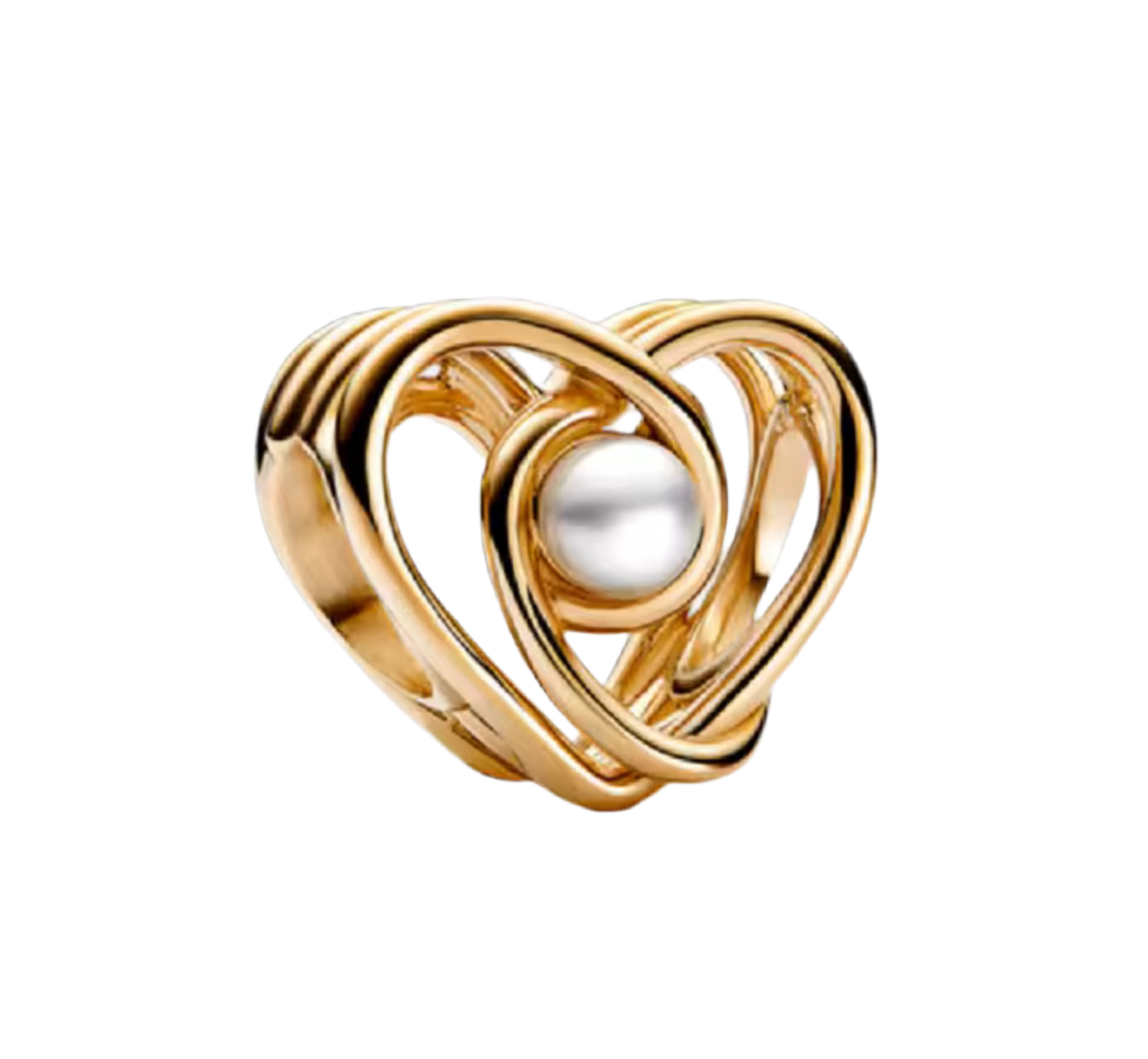 The Gold Pearly Heart Charm