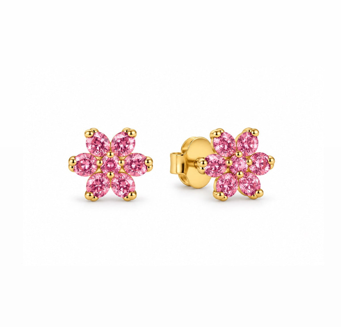 The Gold Mini Cherry Blossom Flower Studs