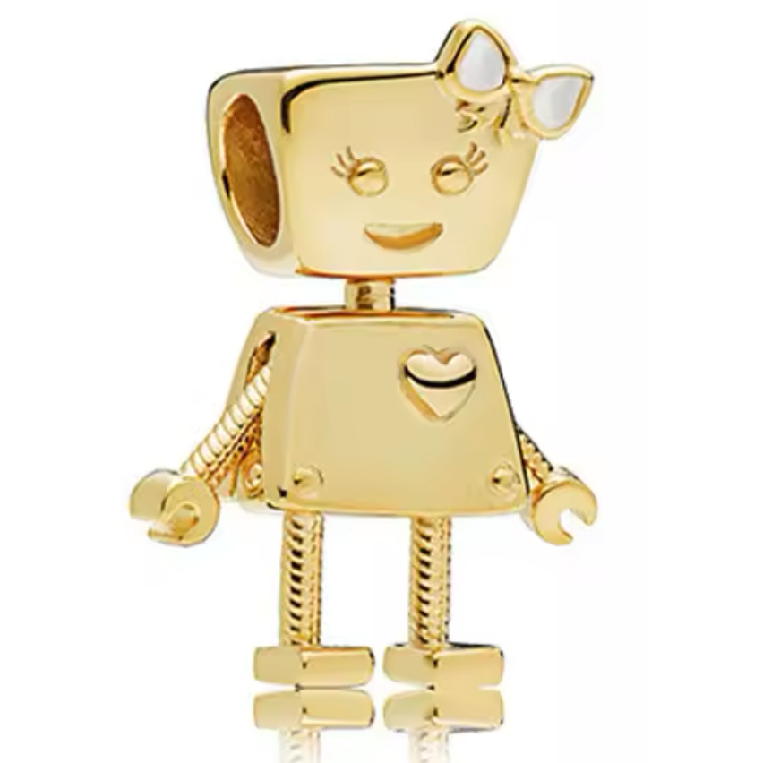 The Golden Girly Robot Charm (Only Compatible With Bangle)