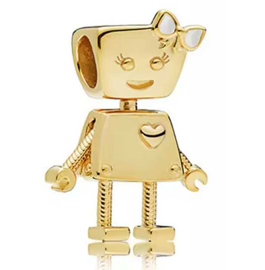 The Golden Girly Robot Charm (Only Compatible With Bangle)