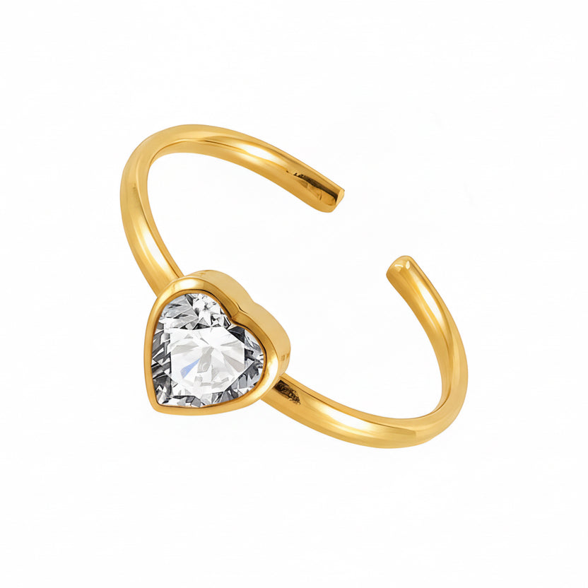 The Golden Crush Heart Adjustable Ring