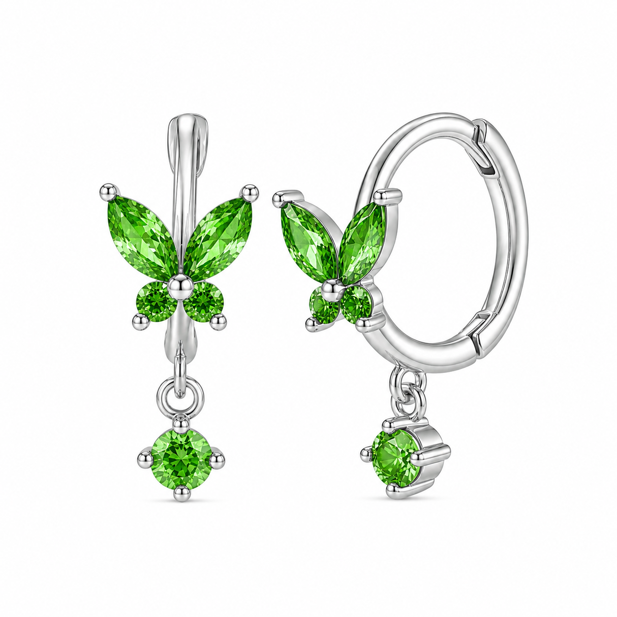 The Silver Butterfly Crystal Huggies