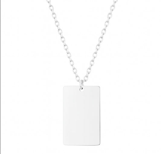 The Silver Engravable Heartfelt Tag Necklace