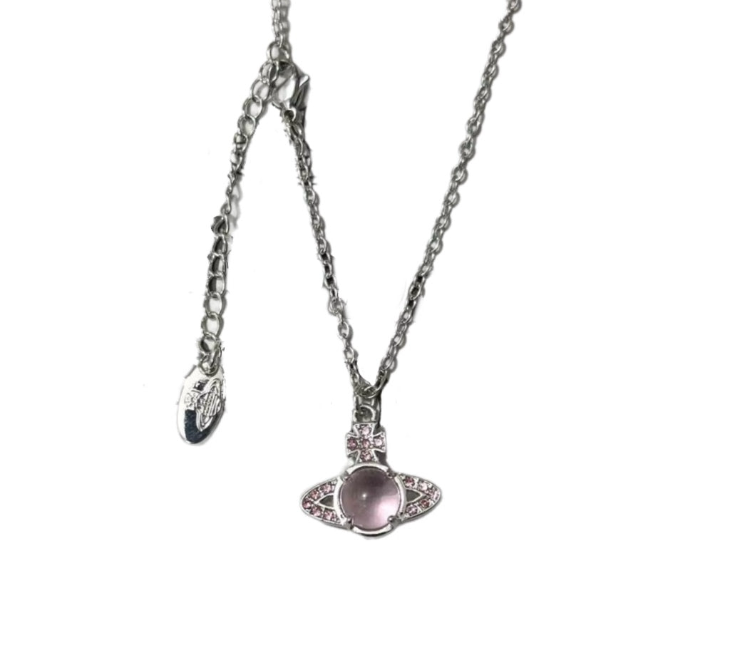 The Pink 3D Orb Planet Necklace