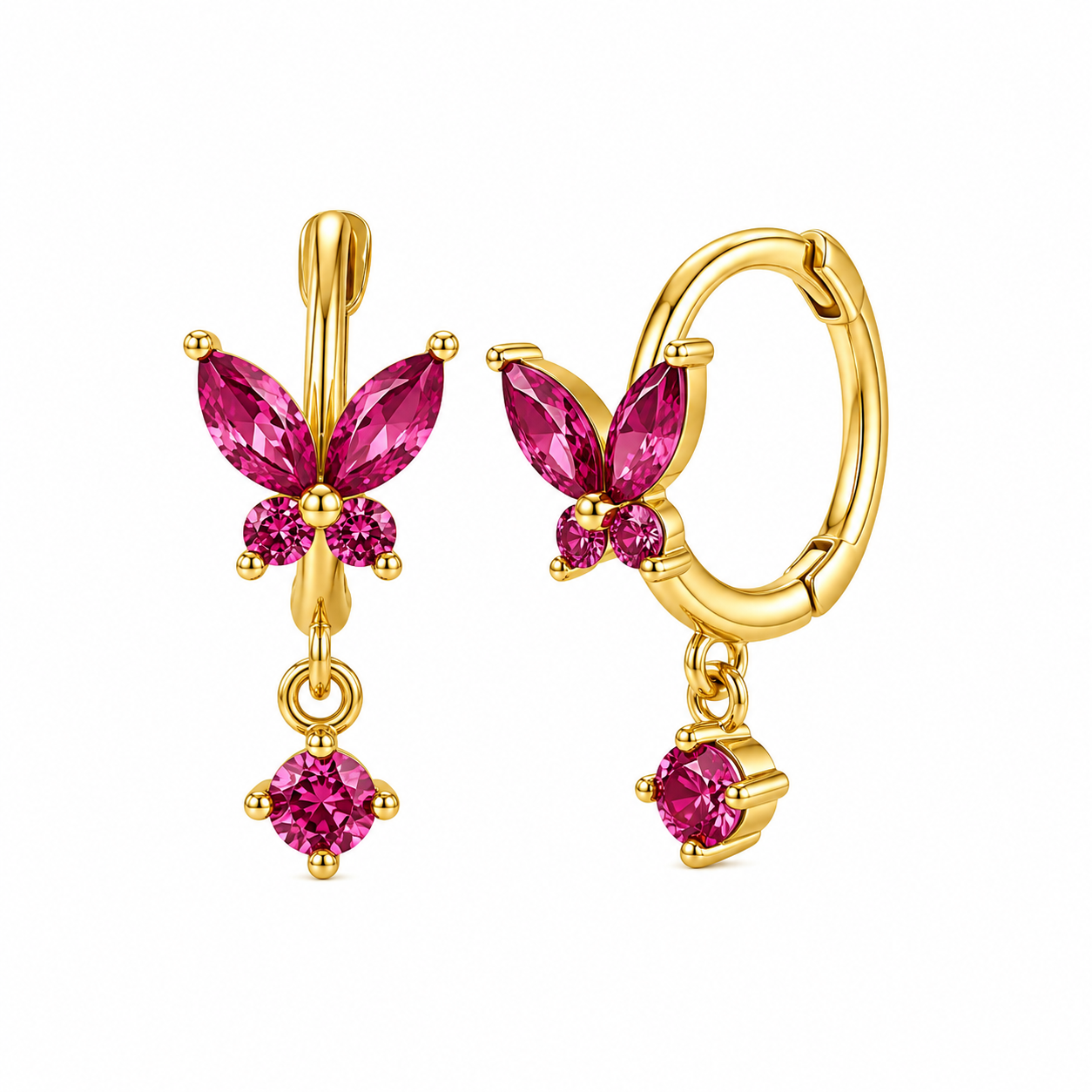 The Gold Butterfly Crystal Huggies