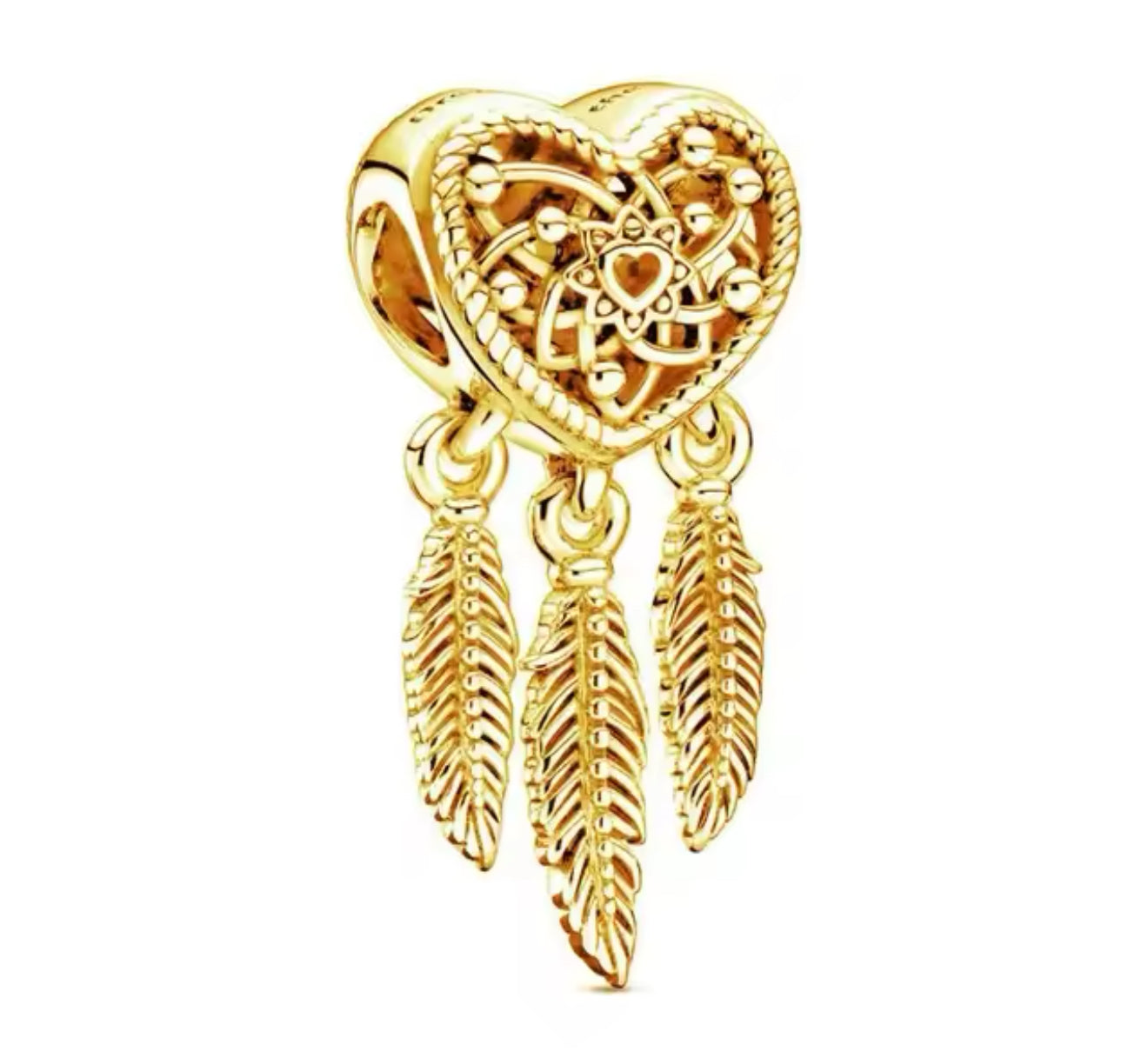 The Loving Golden Dreamcatcher Charm