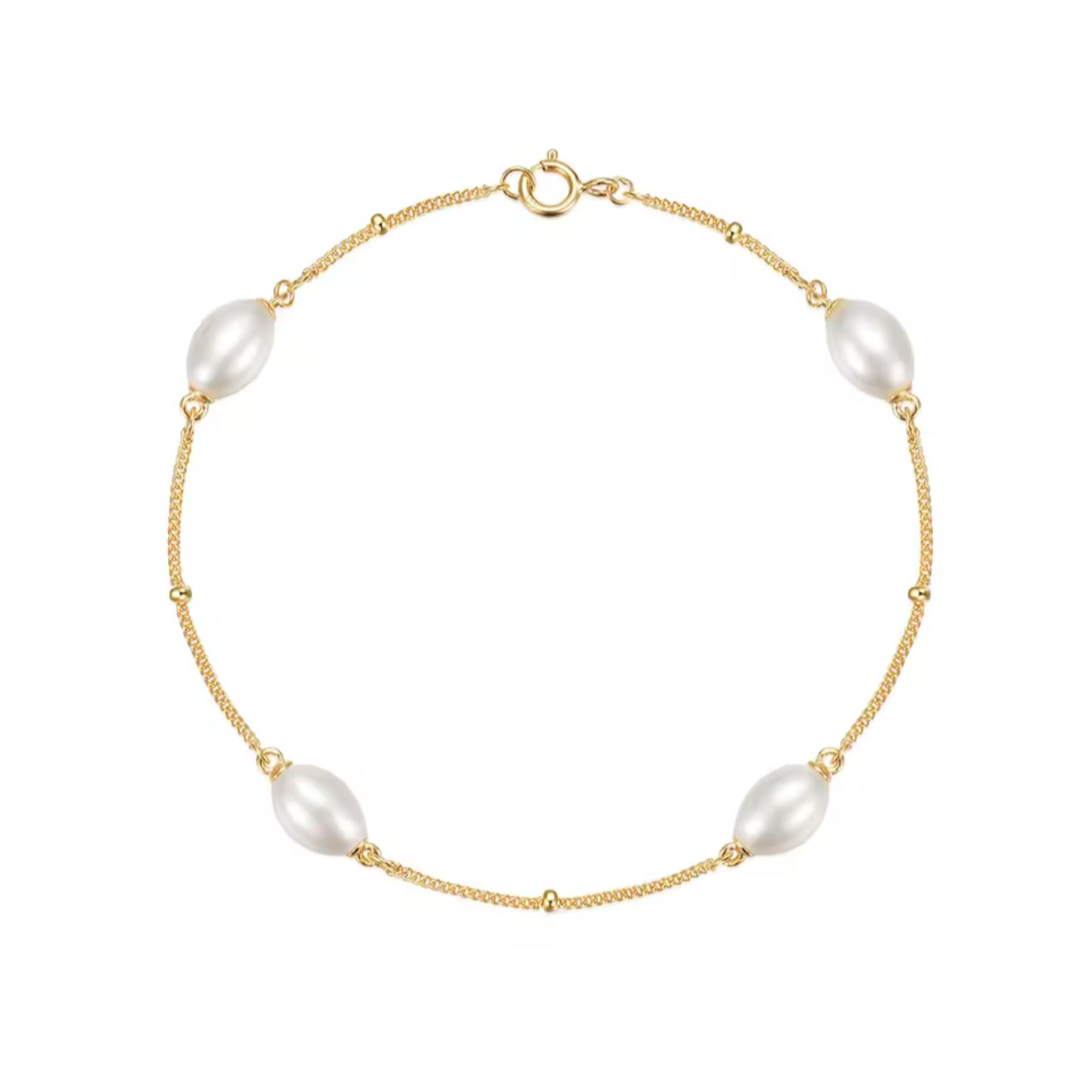 The 18k Gold Plaited Regal Aurum Pearl Bracelet