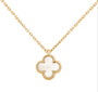 The Gold Liora White Clover Flower Necklace