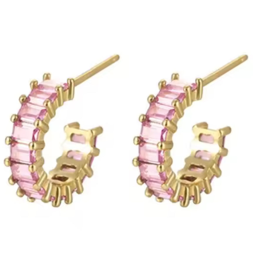 The Gold Pink Champagne Studs