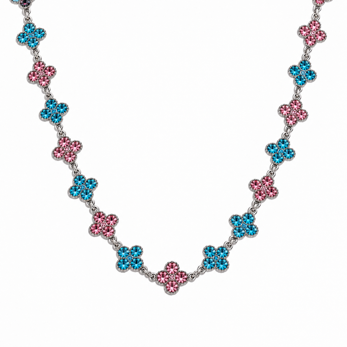 The Veva Sparkling Gemstone Petals Sahara Necklace