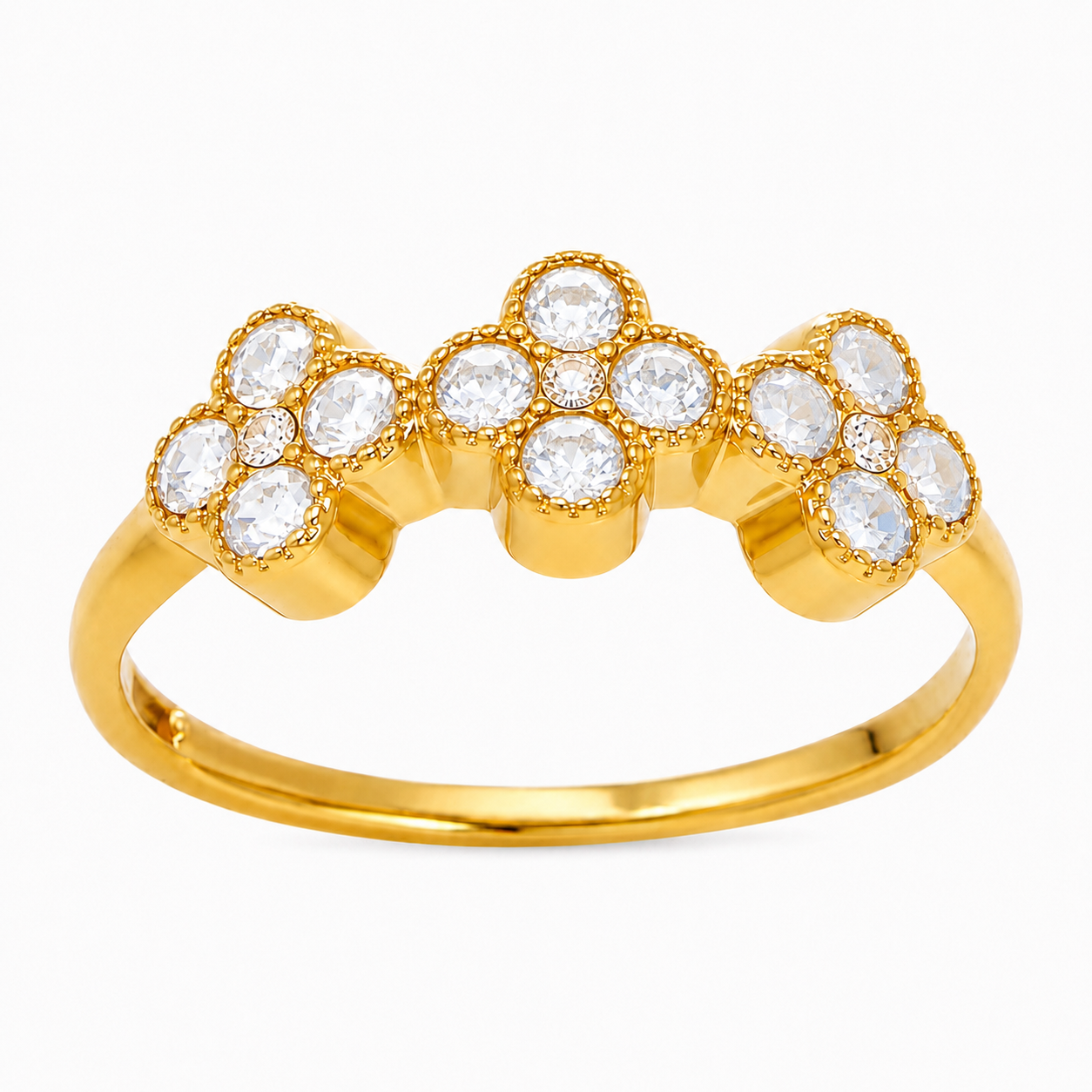 The Gold Sahara Clover Adjustable Ring