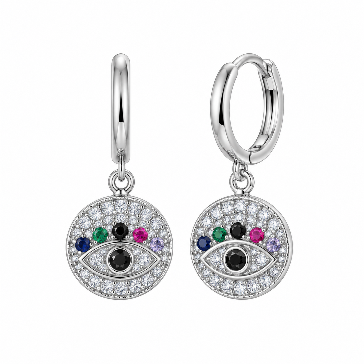 The Silver Rainbow Talisman Eye Huggies